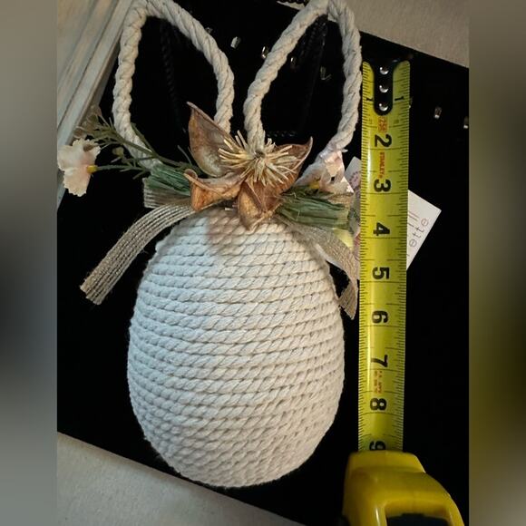 Odelette Springtime Egg shaped Bunny with ears and floral design NWT - Picture 3 of 8